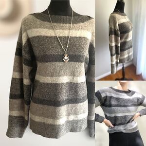 M by Magaschoni Striped Wool Pullover Sweater Size S